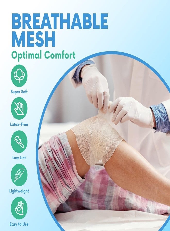 هيلكو لفائف شاش HEALQU الممتازة - 2 قدم × 4.1 ياردة - 24 لفة، مغلفة بشكل فردي، ضمادة شاش مطاطية مرنة - ضمادات مطاطية منسوجة فائقة النعومة لدعم تضميد الجروح الأساسي - Image 2